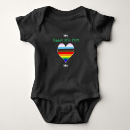 Papa en papa regenboog hart baby body romper