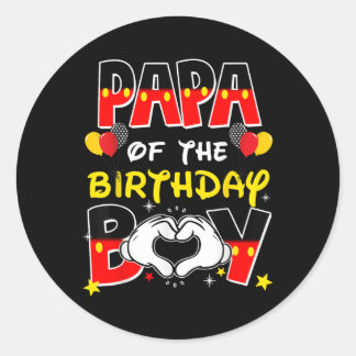 Papa en papa van het verjaardagsfeestje ronde sticker