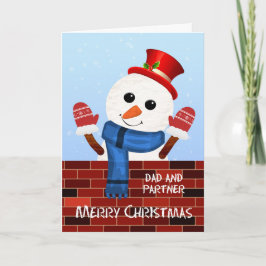 Papa en partner Kerstmis Sneeuwman Feestdagen Kaart