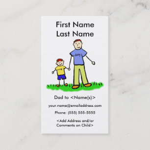 Papa en Son Custom Photo Calling Playdate Cards Contactkaartje