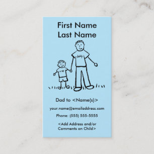 Papa en Son Custom Photo Calling Playdate Cards Contactkaartje