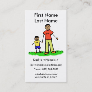 Papa en Son Custom Photo Calling Playdate Cards Contactkaartje