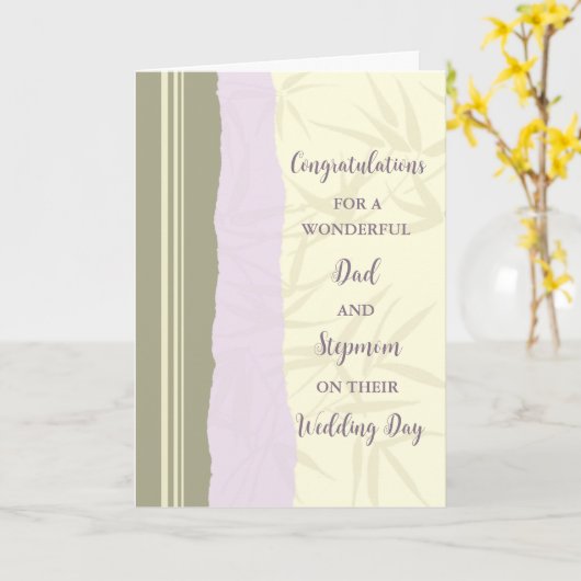 Papa en stiefmoeder trouwdag gefeliciteerd kaart (Gele Bloem)