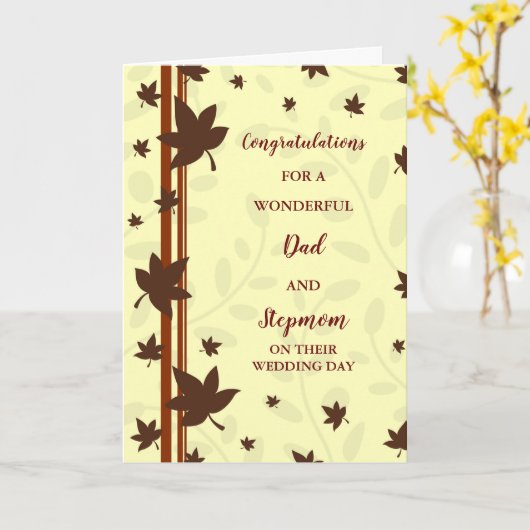 Papa en stiefmoeder trouwdag gefeliciteerd kaart (Gele Bloem)