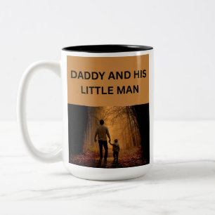 Papa en zijn kleine man tweekleurige koffiemok