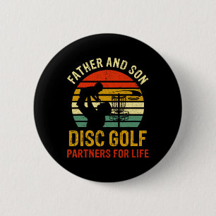Papa en zoon Disc Golf Partners voor het leven Vad Ronde Button 5,7 Cm