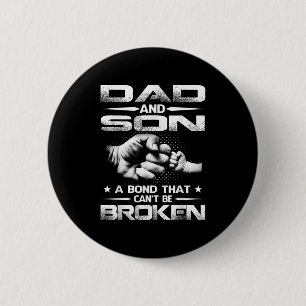 Papa en zoon een obligatie die niet kan worden geb ronde button 5,7 cm