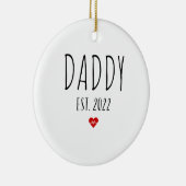Papa est 2022 nieuwe vader Zwangerschap aankondigi Keramisch Ornament (Rechts)