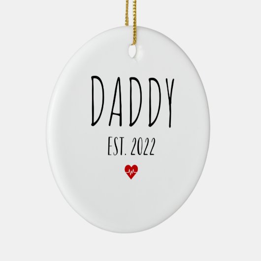 Papa est 2022 nieuwe vader Zwangerschap aankondigi Keramisch Ornament (Rechts)