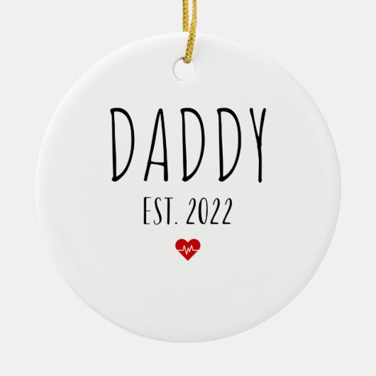 Papa est 2022 nieuwe vader Zwangerschap aankondigi Keramisch Ornament (Voorkant)