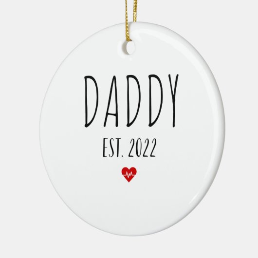 Papa est 2022 nieuwe vader Zwangerschap aankondigi Keramisch Ornament (Links)