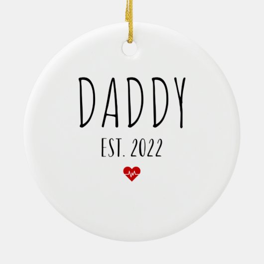 Papa est 2022 nieuwe vader Zwangerschap aankondigi Keramisch Ornament (Achterkant)