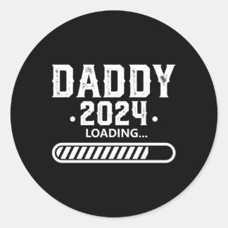 Papa Est 2024 Binnenkort laden om vader zwangersch Ronde Sticker