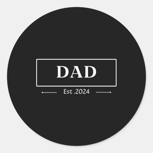 Papa est 2024 Gepromoveerd naar papa 2024 Ronde Sticker (Voorkant)