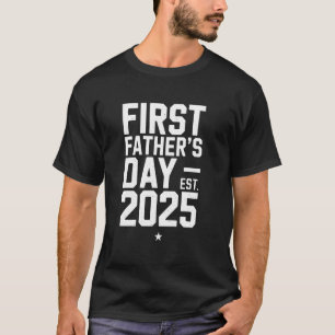Papa Est. 2025 Eerste Vaderdag Nieuwe Vader Ik T-shirt