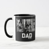 Papa Est 3 Foto Zwart & Wit Jaar Vaderdag Mok (Links)