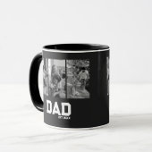 Papa Est 3 Foto Zwart & Wit Jaar Vaderdag Mok (Voorkant links)