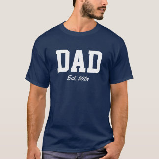 "Papa - est. date" nieuwigheidsgeschenk T-shirt