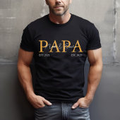 Papa Est Jaar Aangepaste Tekst Vaderdag Naam T-shirt