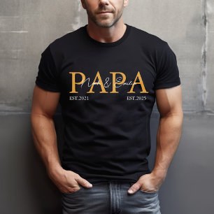 Papa Est Jaar Aangepaste Tekst Vaderdag Naam T-shirt