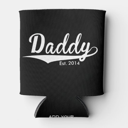 "Papa Est. Jaar toevoegen" Blikjeskoeler (Voorkant)