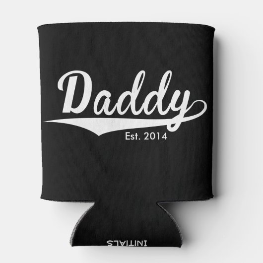 "Papa Est. Jaar toevoegen" Blikjeskoeler (Achterkant)