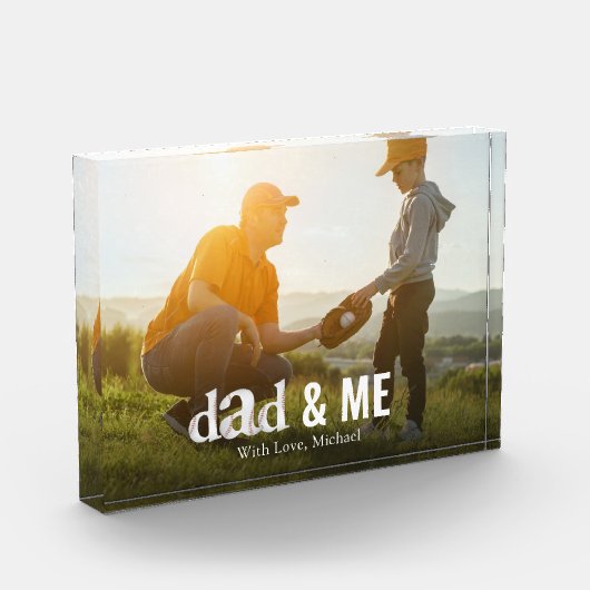 Papa Familie Foto Aangepaste Typografie Baseball (Links)