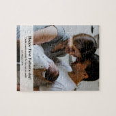 Papa Familie Foto gepersonaliseerd Eerste Vaderdag Legpuzzel (Horizontaal)