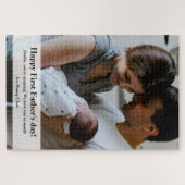 Papa Family Foto First Vaderdag Legpuzzel (Horizontaal)