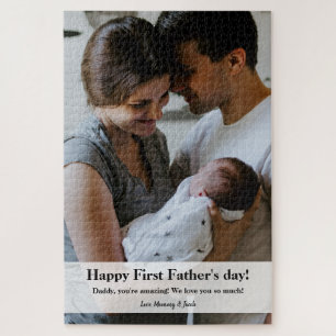 Papa Family Foto First Vaderdag Legpuzzel