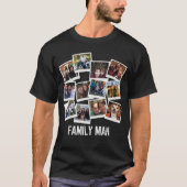 Papa Family Man Foto Collage Instant Photo Dark T-shirt (Voorkant)