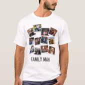 Papa Family Man Foto Collage Instant Photo Light T-shirt (Voorkant)