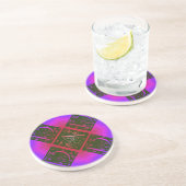 Papa Fancy Text Paars Red Onderzetter (Zijkant)