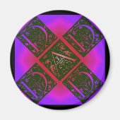 Papa Fancy Typografie Patroon Paarse & Zwart Magneet (Voorkant)