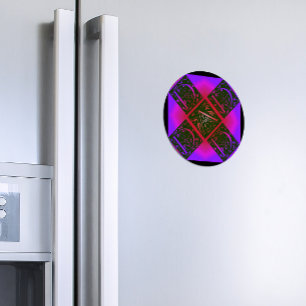 Papa Fancy Typografie Patroon Paarse & Zwart Magneet