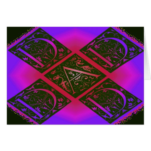 Papa Fancy Typografie Patroon Zwart & Paarse (Voorkant Horizontaal)