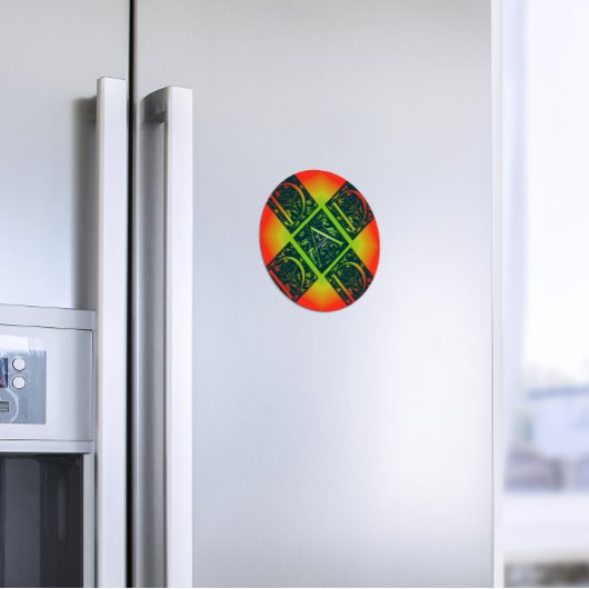 Papa Fancy Typografie Patroon Zwart & Sinaasappel Magneet