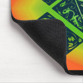 Papa Fancy Typografie Patroon Zwart & Sinaasappel Muismat (Hoek)