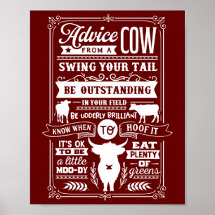 Papa Farmer krijgt advies van zijn Koe Poster