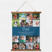 Papa Father Definition 16 Foto Collage Blue Hangend Wandkleed (Voorkant)