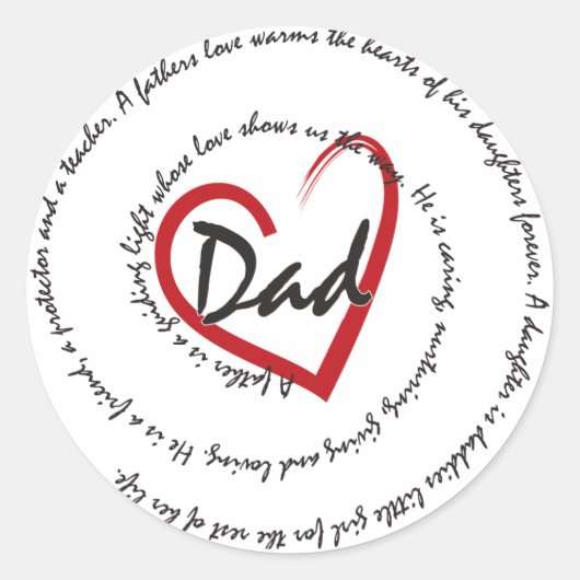 Papa - Fatherly Love Ronde Sticker (Voorkant)
