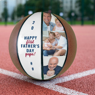 Papa First Fathers Day Editable Year 3 Photo Basketbal