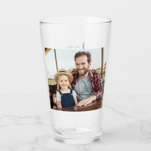 Papa First Love for ever Hero Personalized Foto Glas (Achterkant)