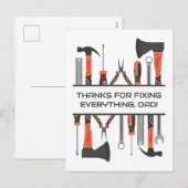 Papa Fixing Tools, Garageworkshop, Vaderdag, Feestdagenkaart (Voorkant / Achterkant)