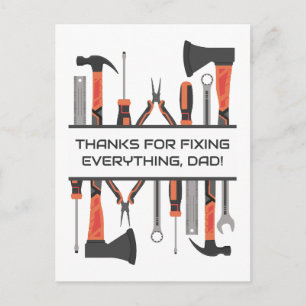 Papa Fixing Tools, Garageworkshop, Vaderdag, Feestdagenkaart