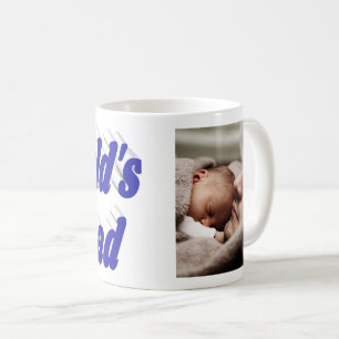 Papa foto blauwe tekst koffiemok