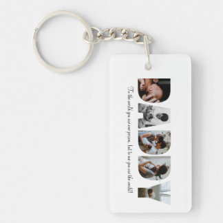 Papa Foto Collage Sleutelhanger voor Vaderdag