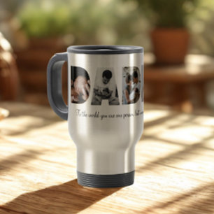 Papa Foto Collage Travel Mug voor Vaderdag Reisbeker