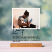 Papa foto en gepersonaliseerde zelfstandig naamwoo acryl bord (Neutraal)