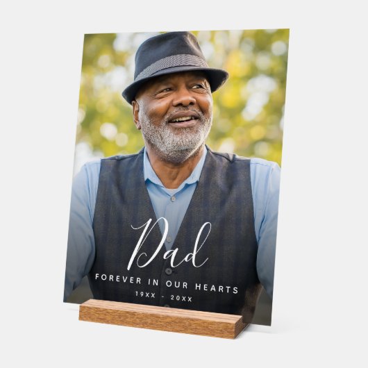Papa Foto Memorial Begrafenis Tribute Acryl Bord (Hoek)
